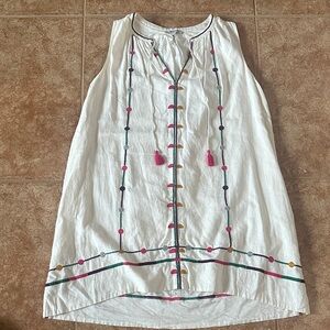 Embroidered Madewell Sleeveless Dress with Colorful Accents